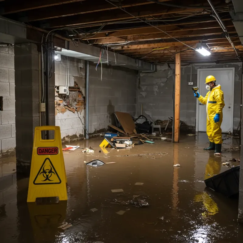 Flooded Basement Electrical Hazard in Newtown Grant, PA Property